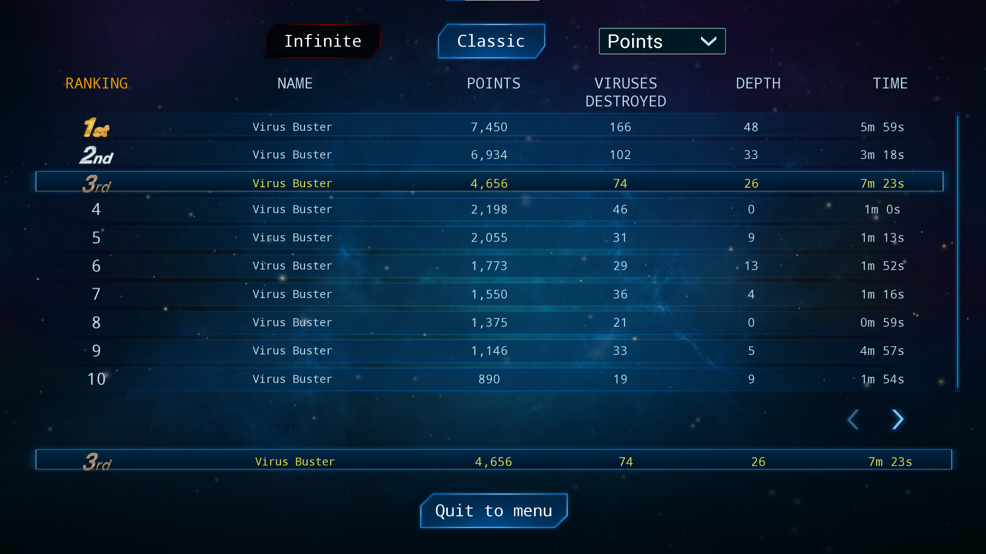 Virus Infinite gameplay screenshot from a sci-fi match